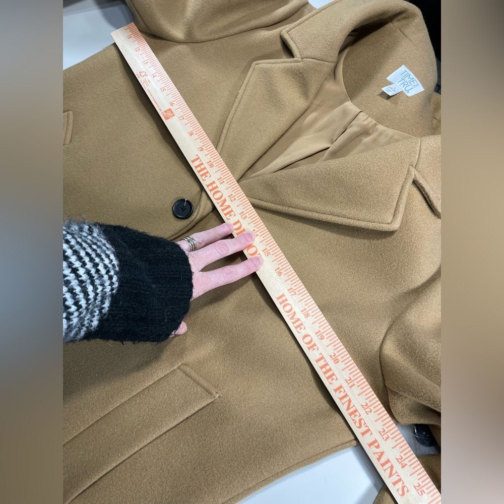 Time and Tru Missy Dad Coat W/L/12-14 Brown Long Sleeve Button Front trench NWT - Picture 10 of 10